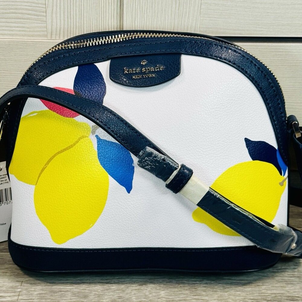 Kate Spade New York Sylvia Lemon Zest XL Dome Crossbody Bag NWT Saffiano Leather - Picture 5 of 16